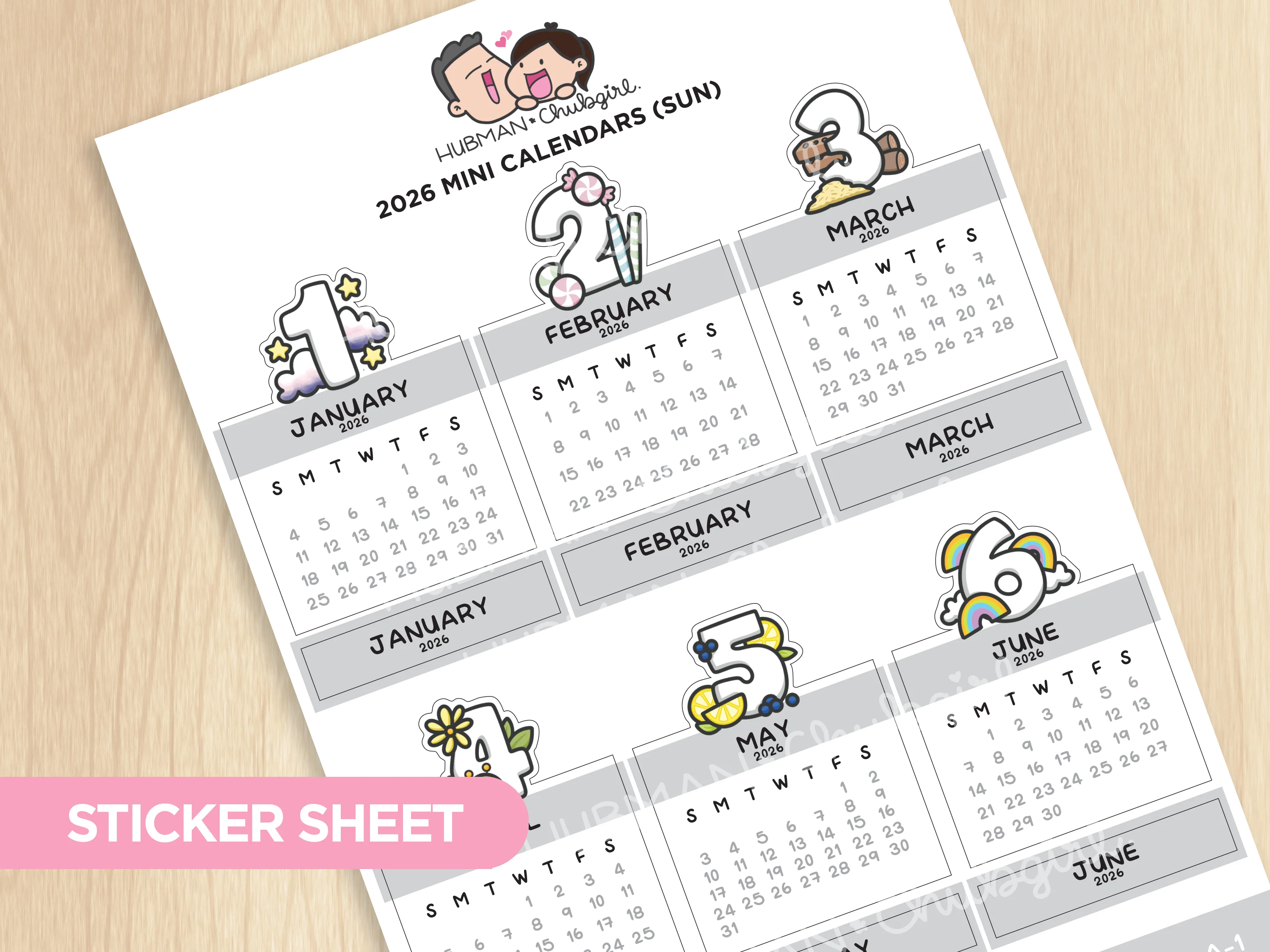 2026 Calendars Sticker Set - Image 2