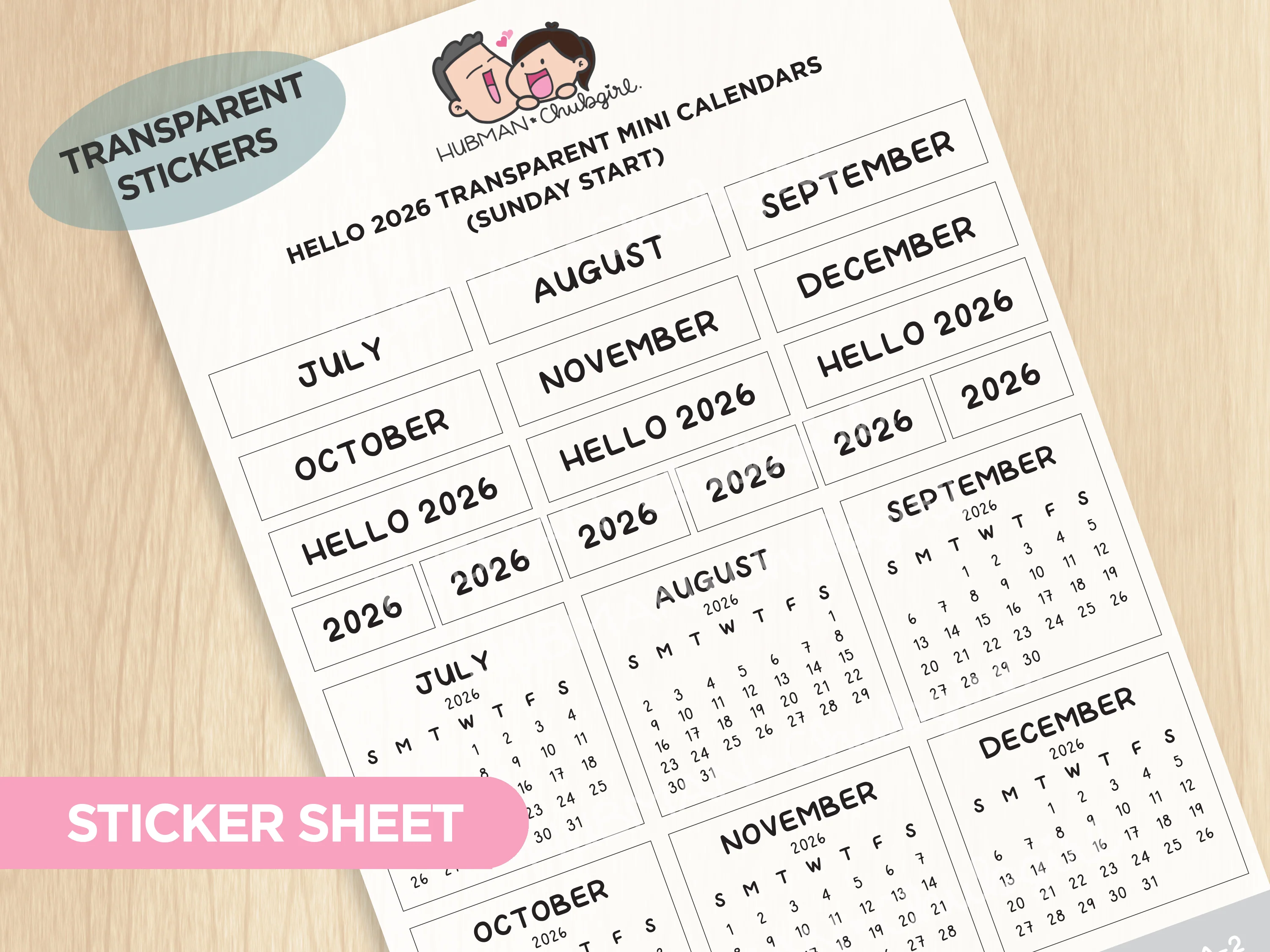 2026 Calendars Sticker Set - Image 5