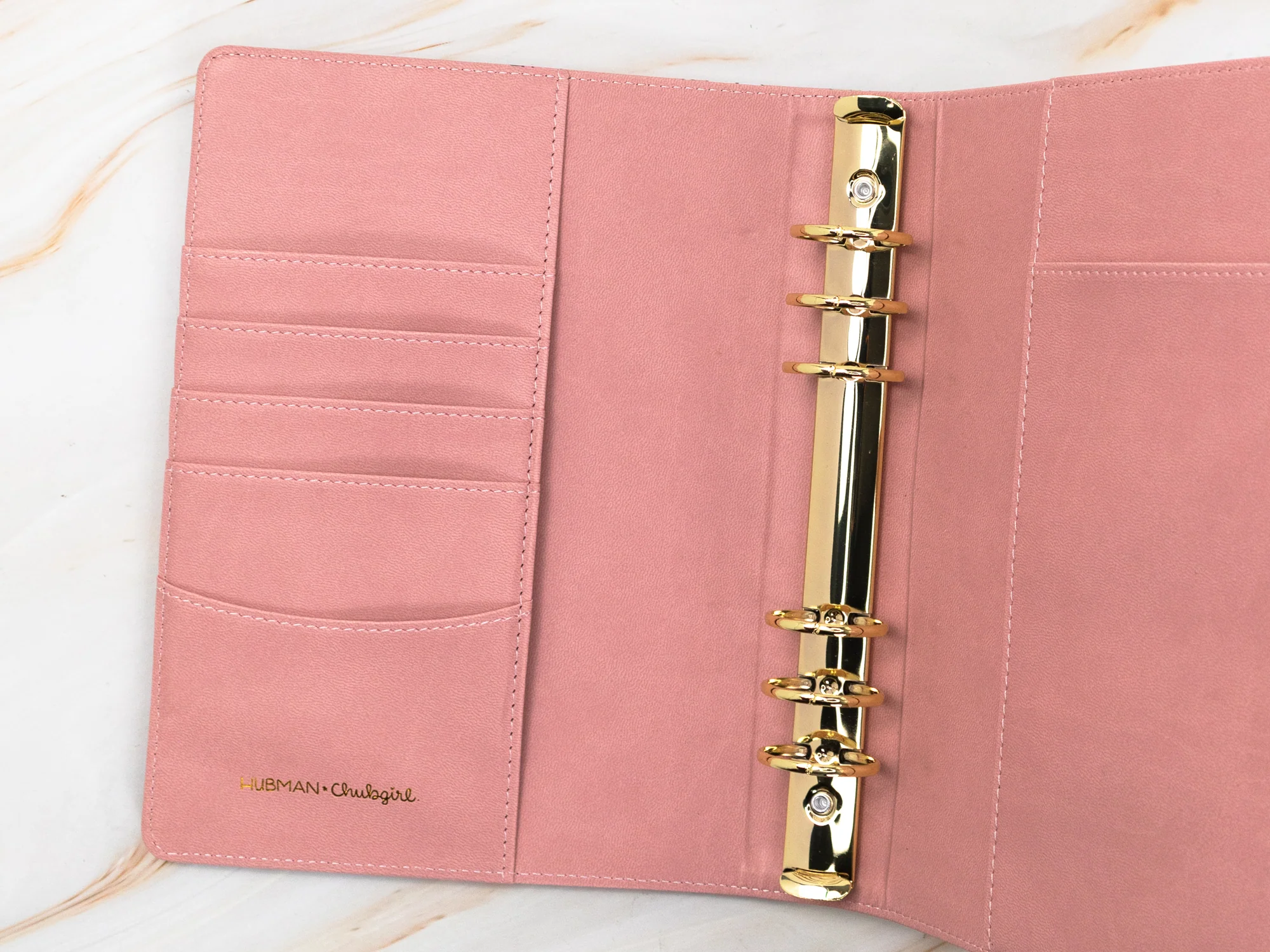 Vegan Leather Binder/Planner - Cute Characters (Pink) - Image 5