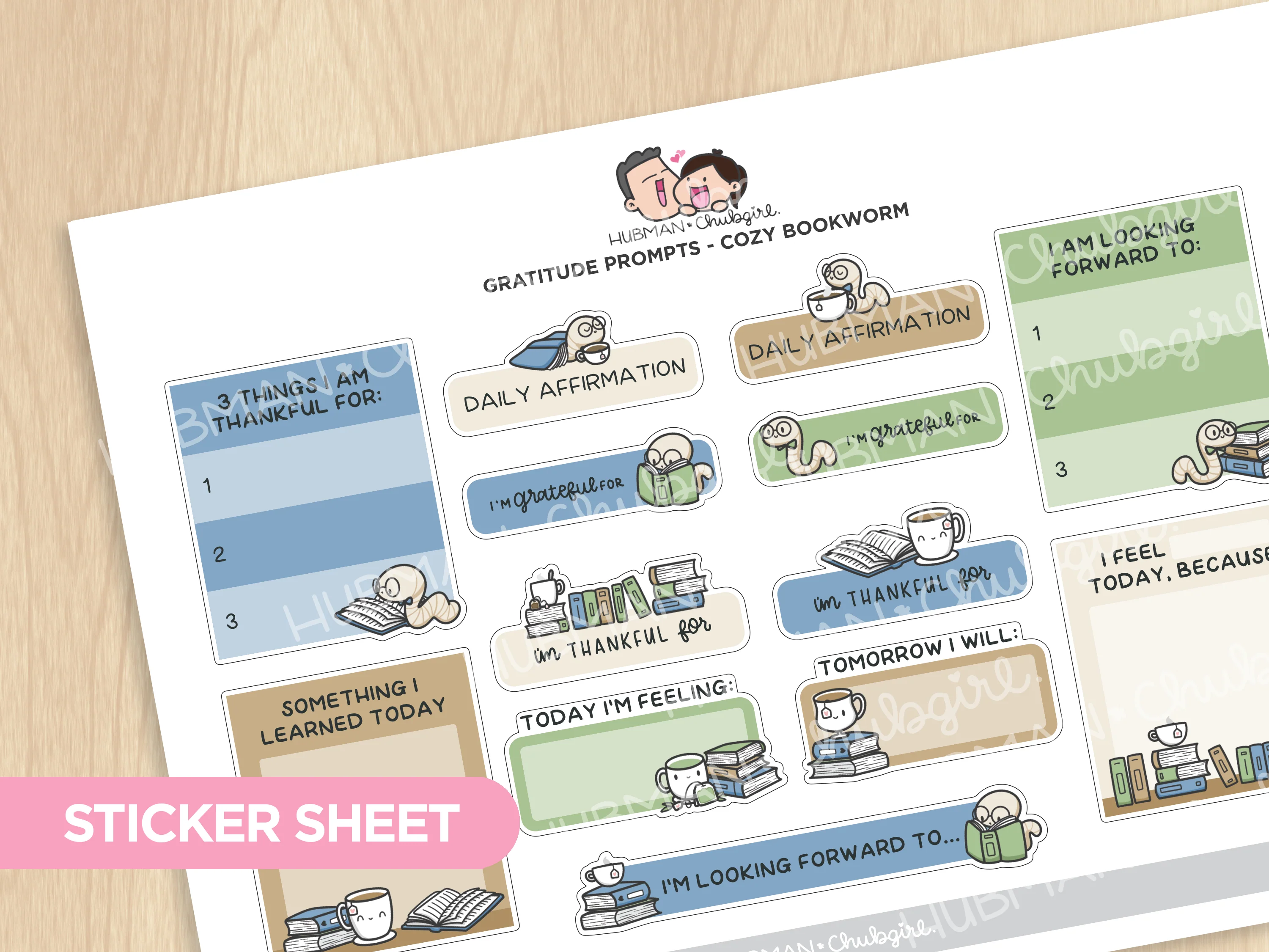 Cozy Bookworm Journaling Extras Sticker Set - Image 3