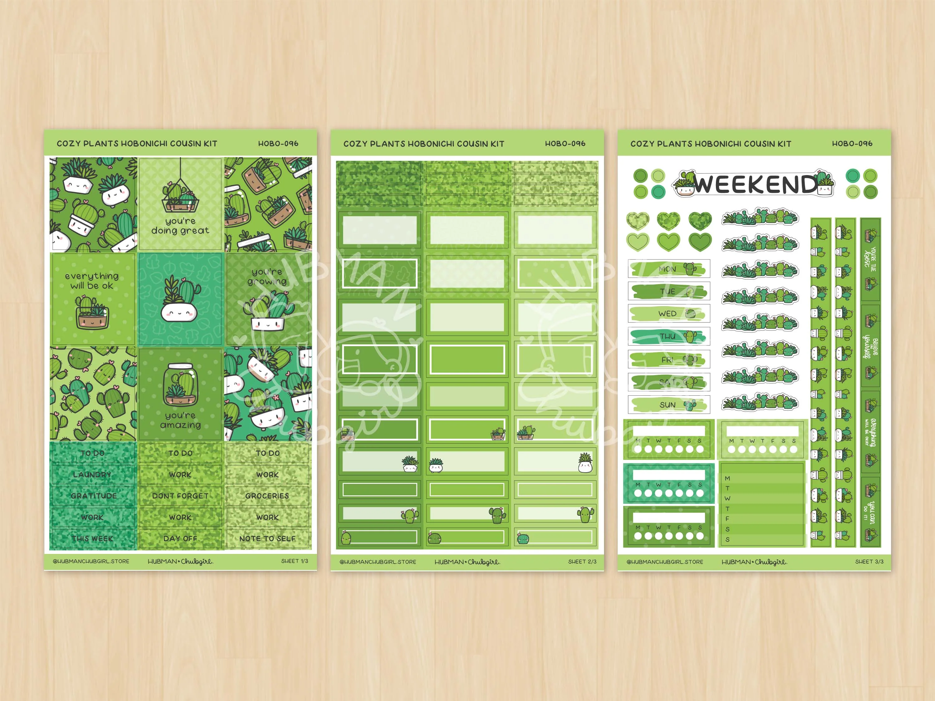 Cozy Plants Theme Hobonichi Cousin Weekly Kit (Set of 3) - Image 2