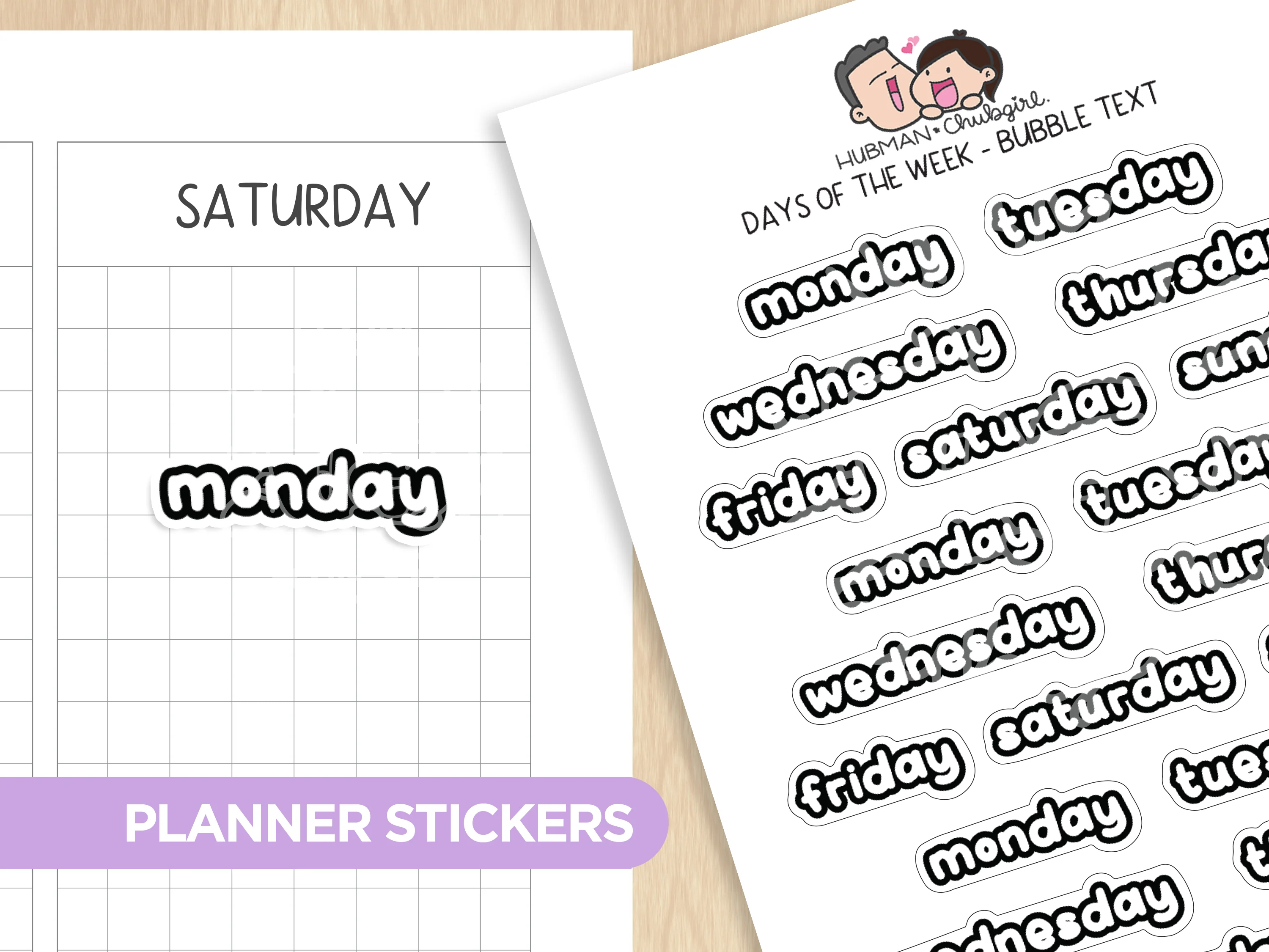 Dates & Numbers - Text Planner Stickers Set (Bubble Font) - Image 4