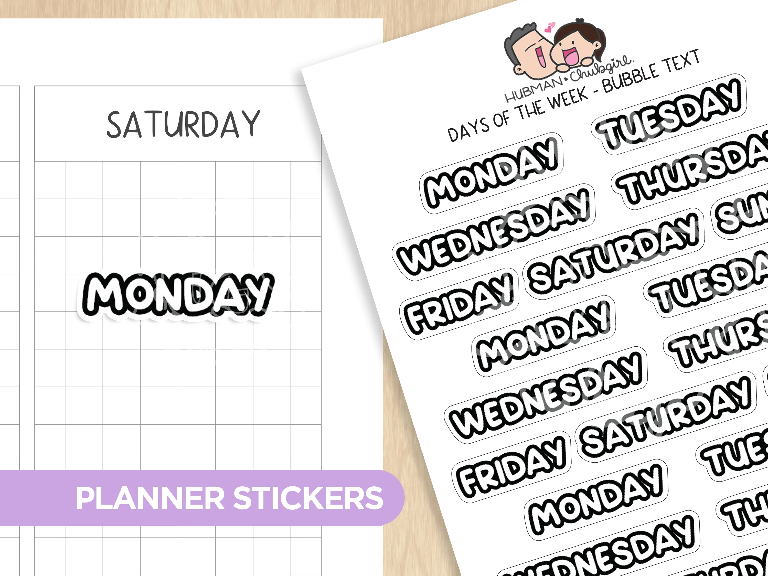 Dates & Numbers - Text Planner Stickers Set (Bubble Font) - Image 5