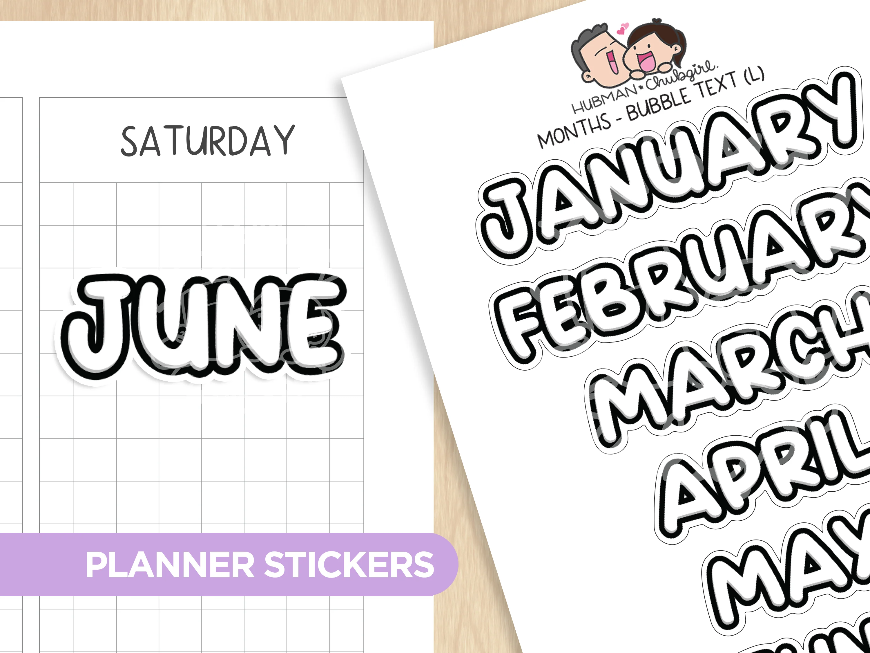 Dates & Numbers - Text Planner Stickers Set (Bubble Font) - Image 8