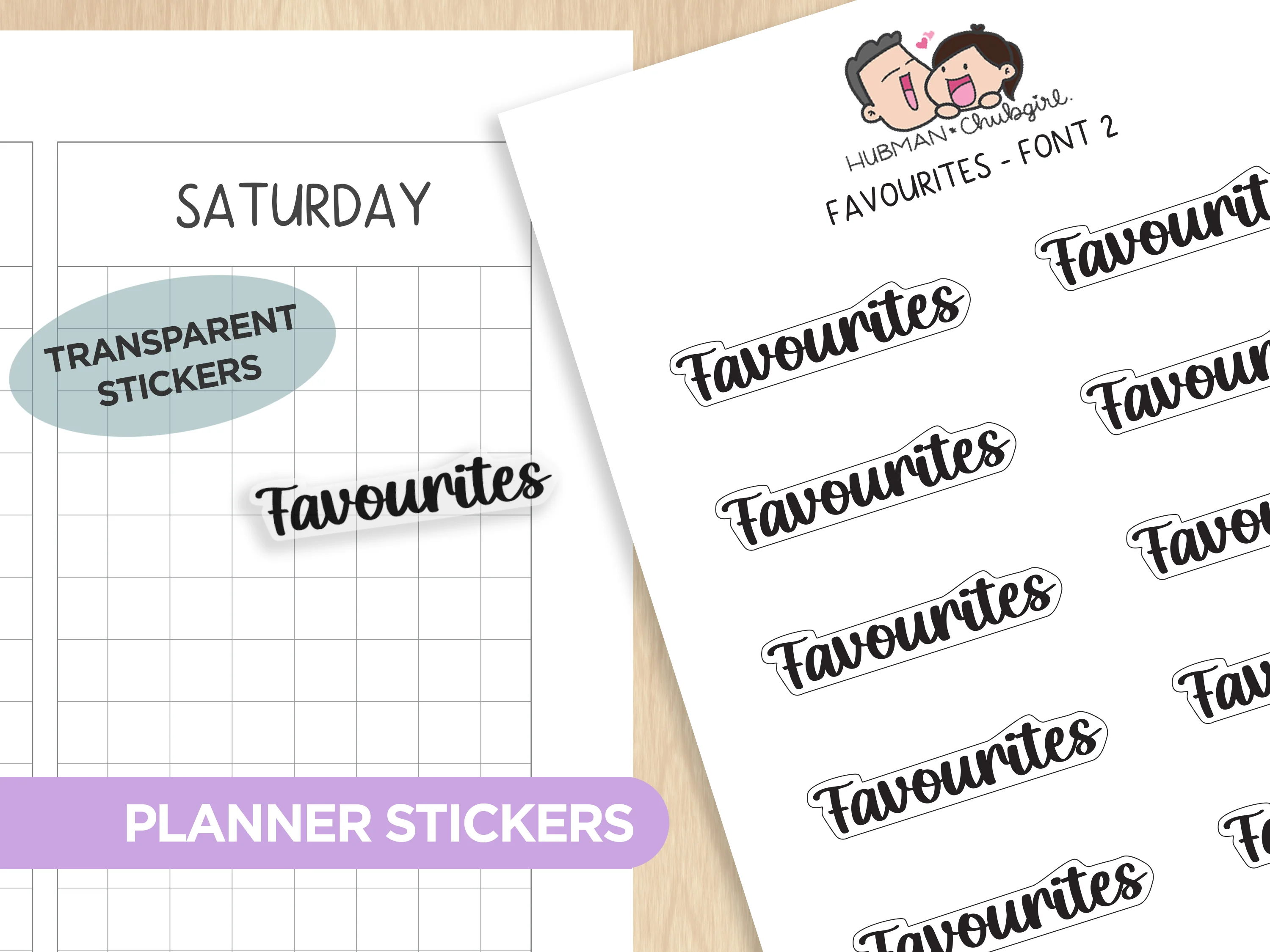 Favourites (UK Sp.) - Text Planner Stickers (3 Font Styles) - Image 3