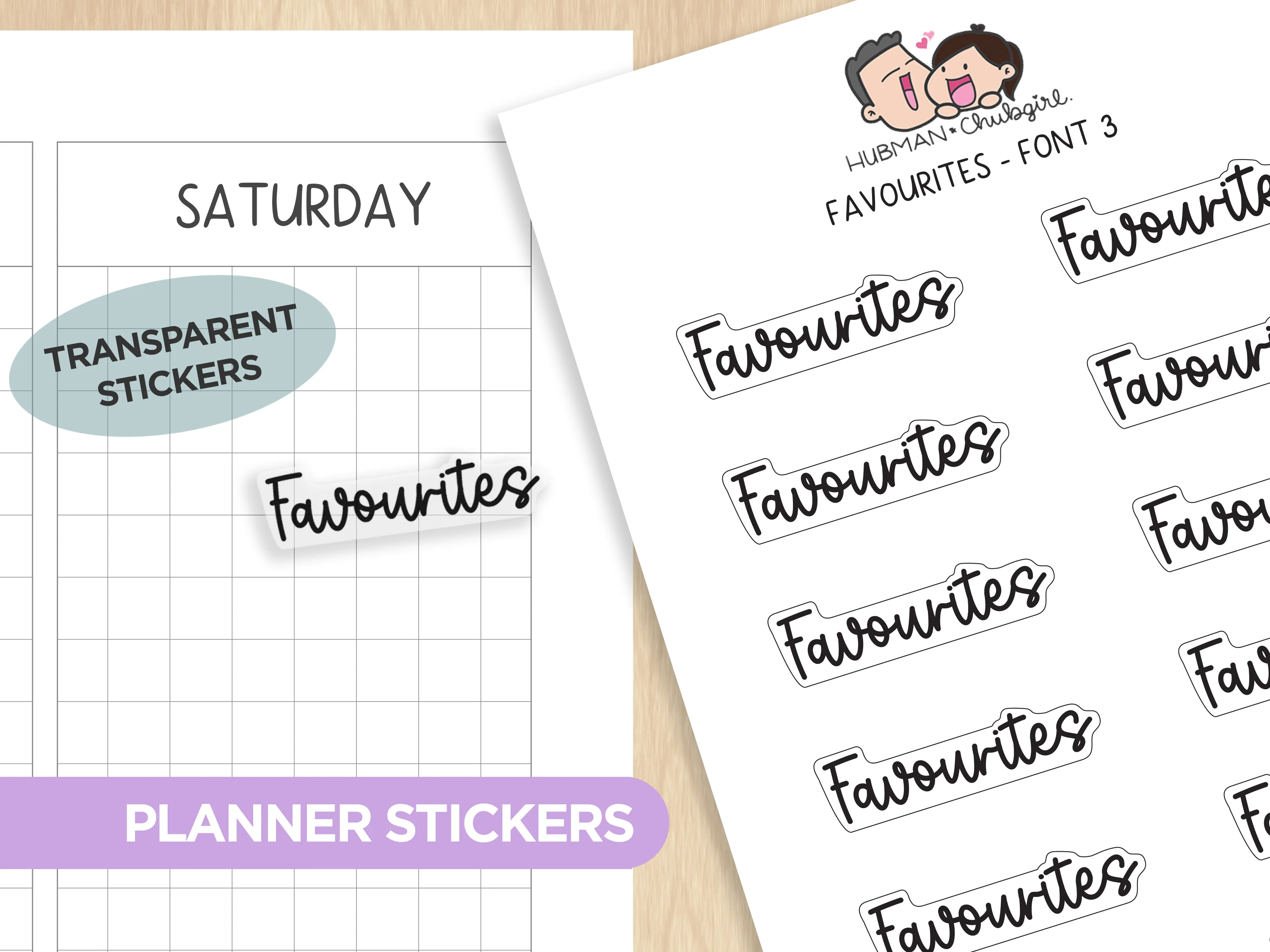 Favourites (UK Sp.) - Text Planner Stickers (3 Font Styles) - Image 4