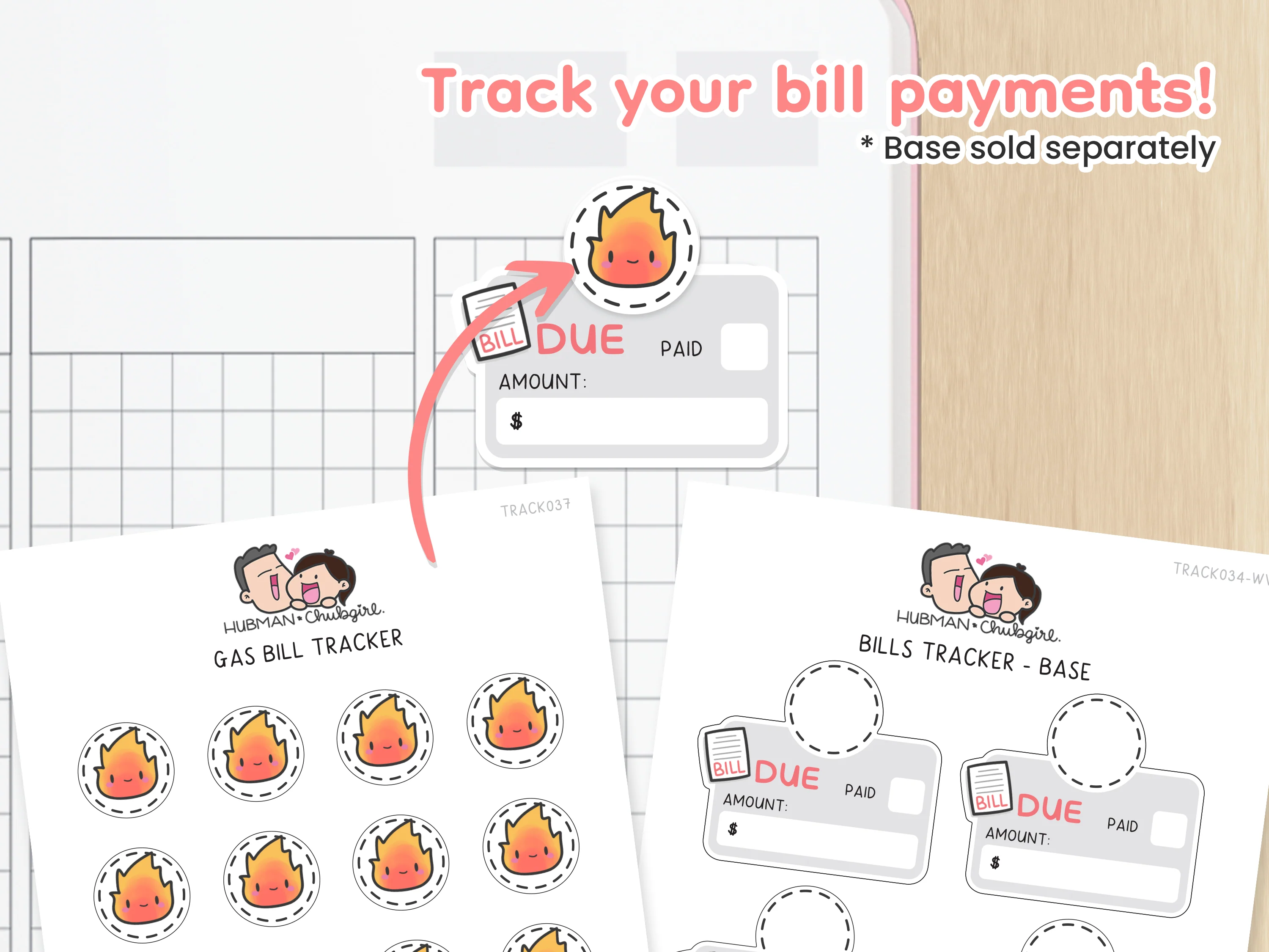 Gas Bill Tracker Planner Stickers - Image 2