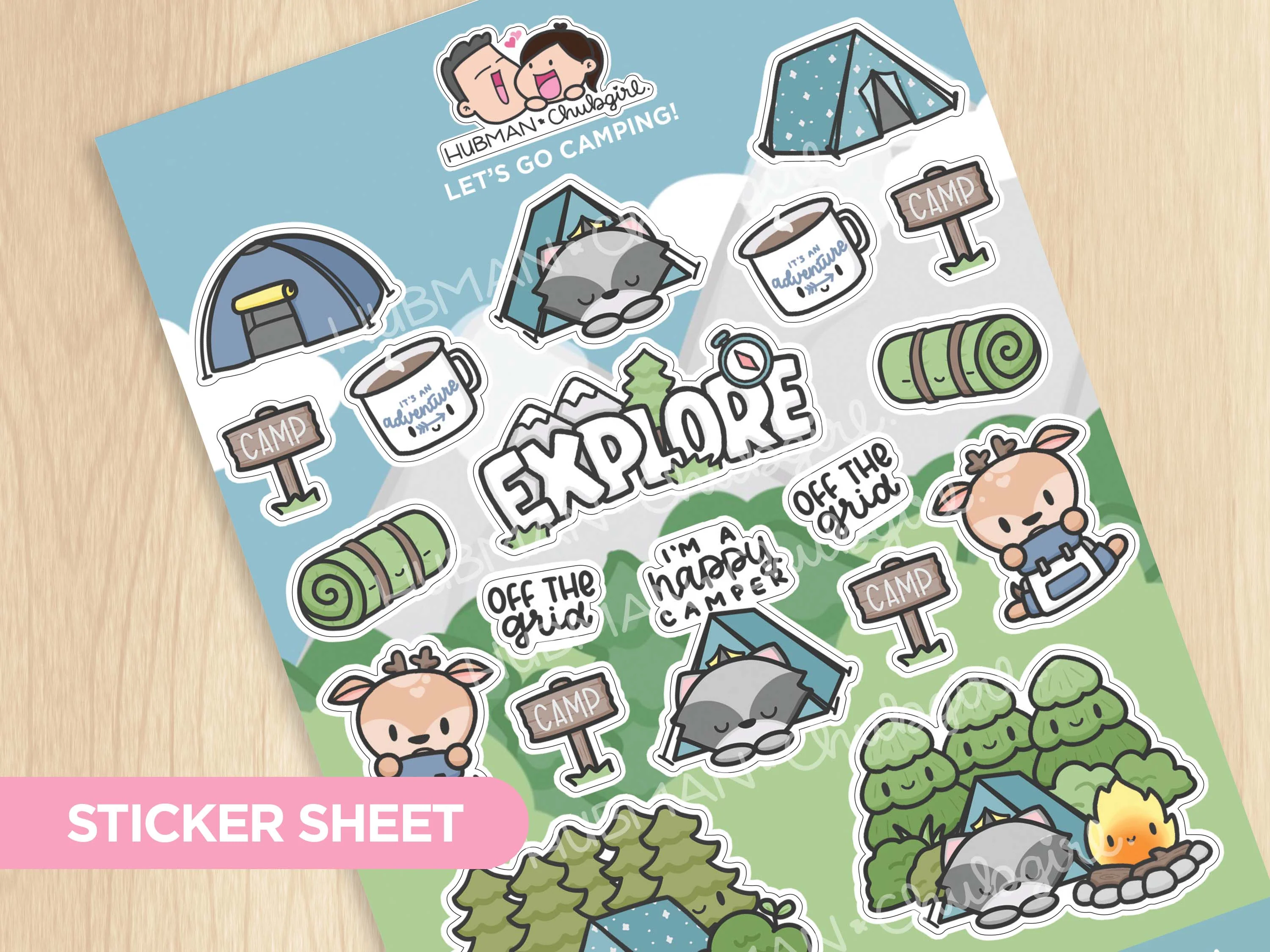 Happy Camping Sticker Set - Image 2