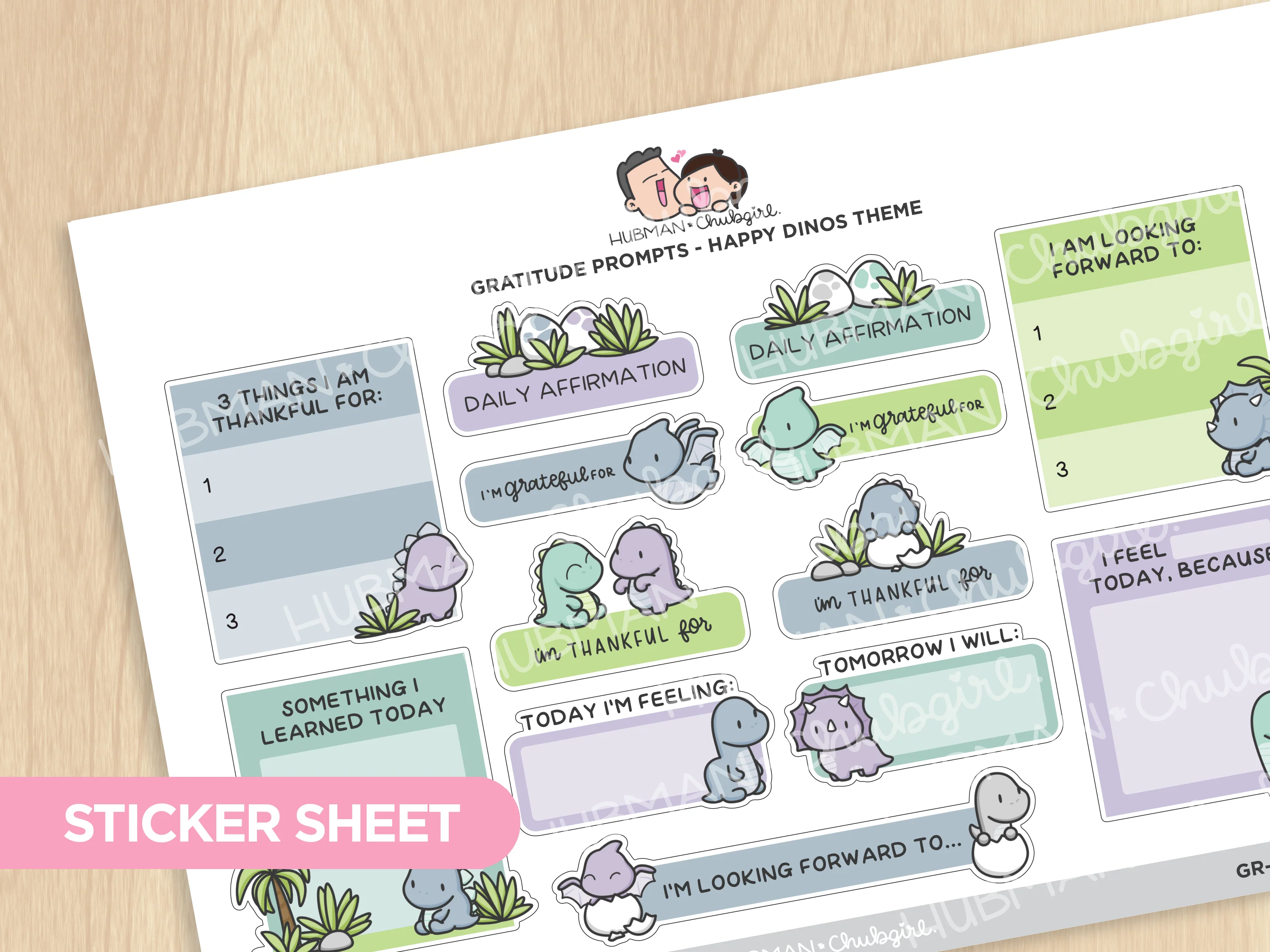 Happy Dinos Journaling Extras Sticker Set - Image 3