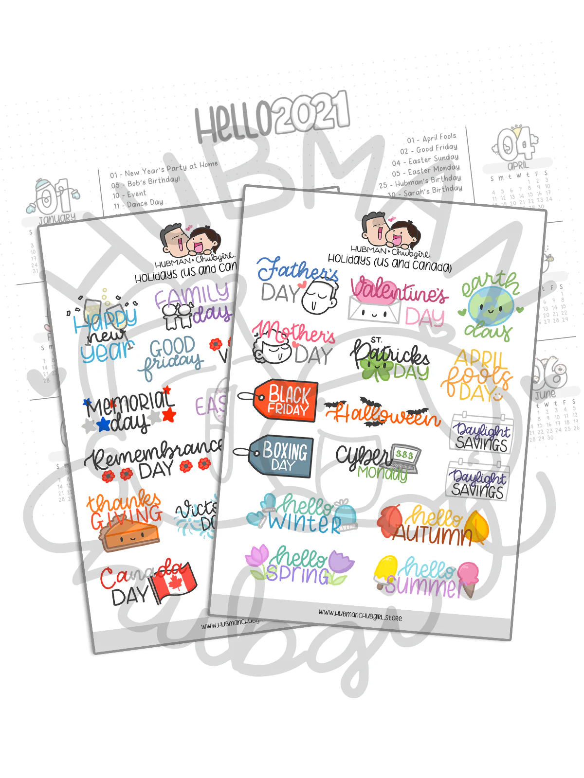 Holidays Planner Stickers Set - Image 3