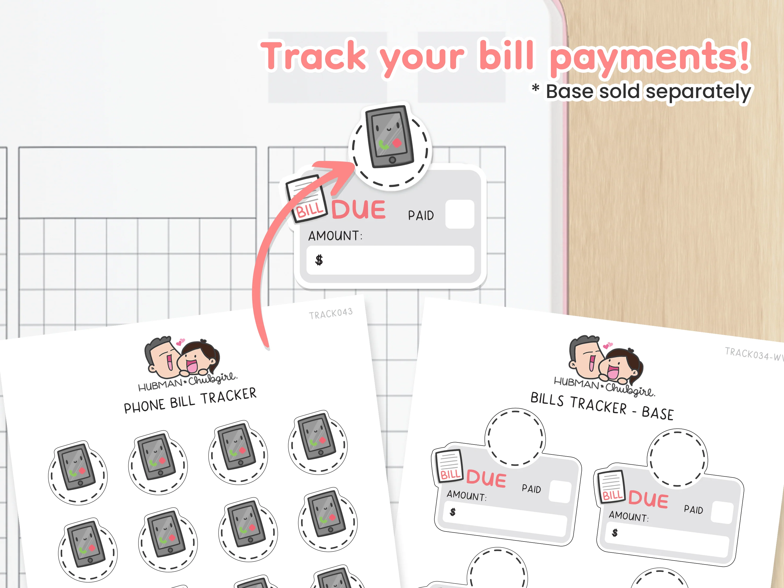 Phone Bill Tracker Planner Stickers - Image 2