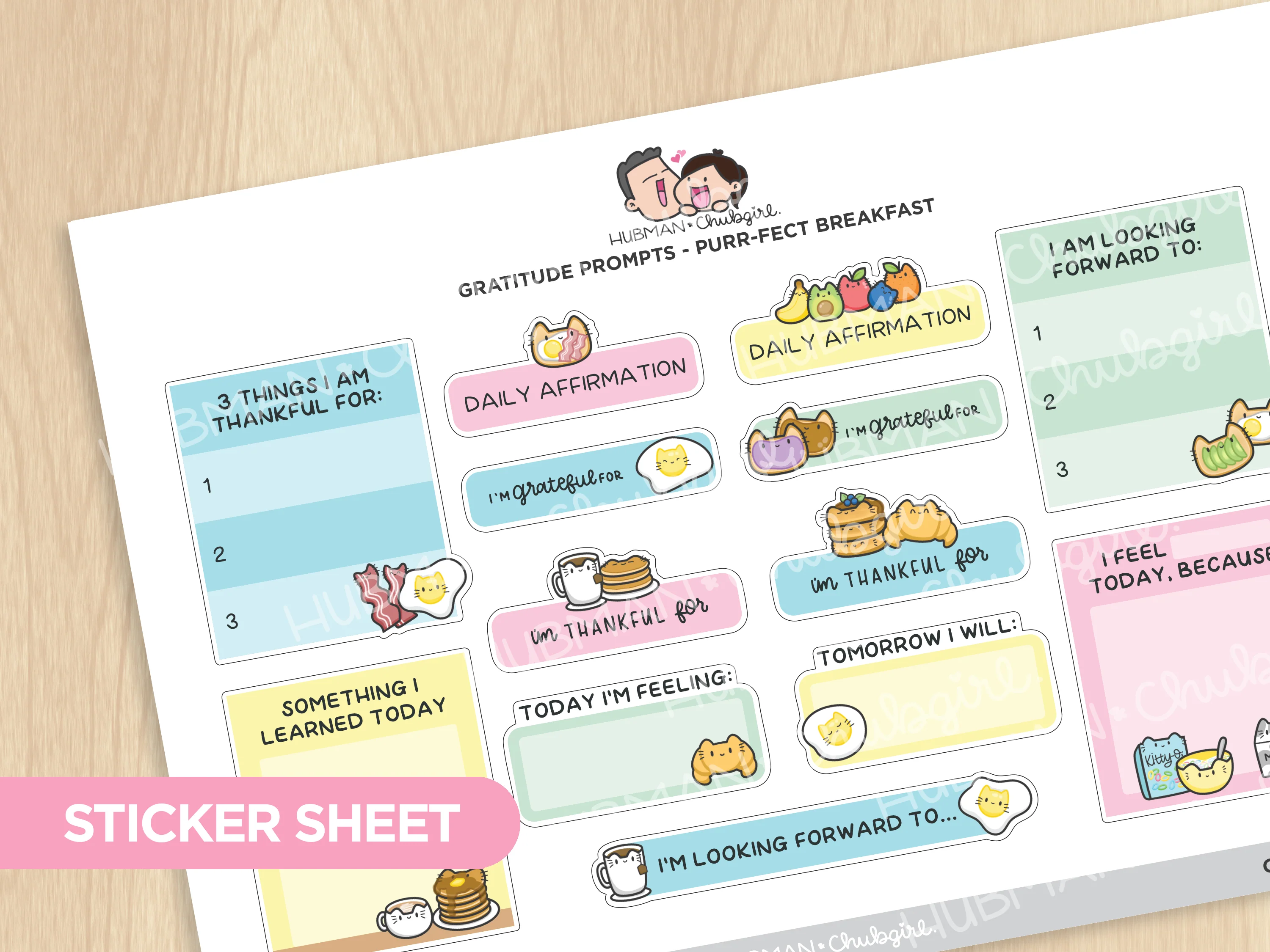 Purr-fect Breakfast Journaling Extras Sticker Set - Image 3