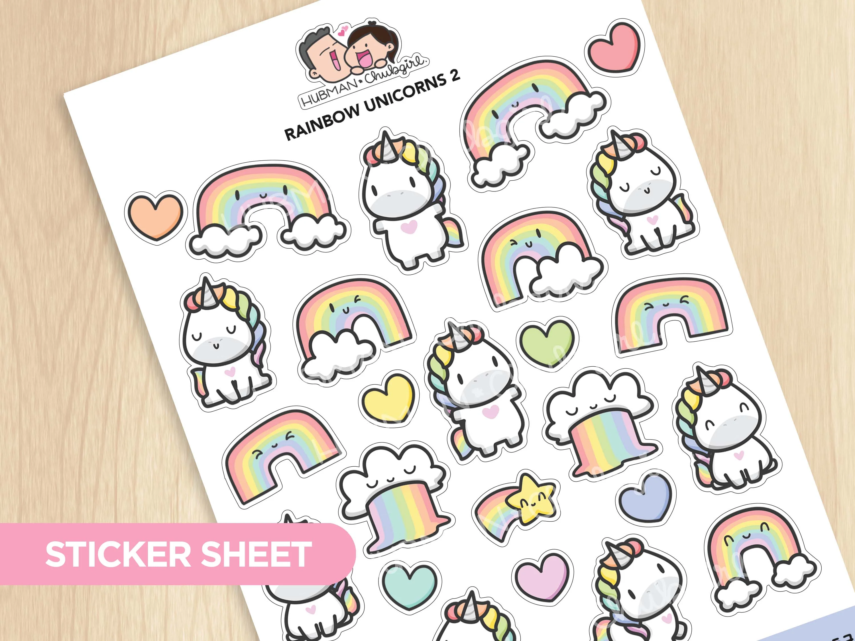 Rainbow Unicorns Sticker Set - Image 3