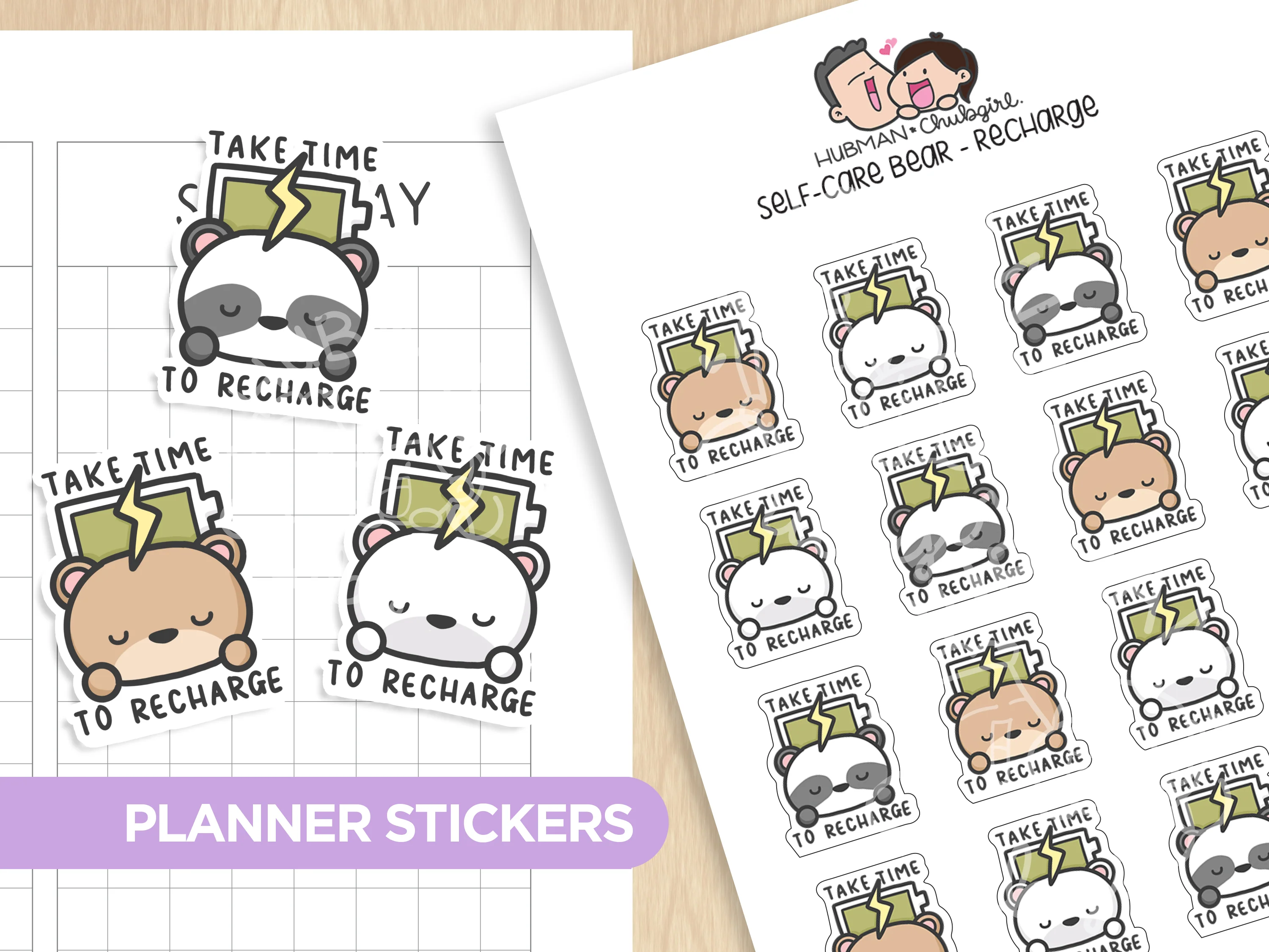 Self-Care Bears Sticker Set - Image 8