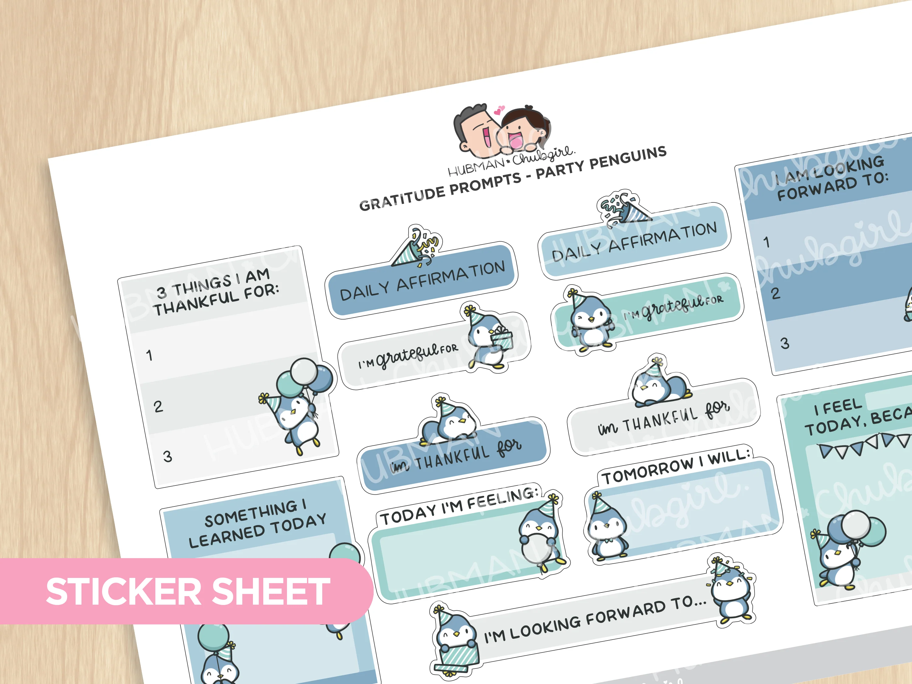 Party Penguins Journaling Extras Sticker Set - Image 2