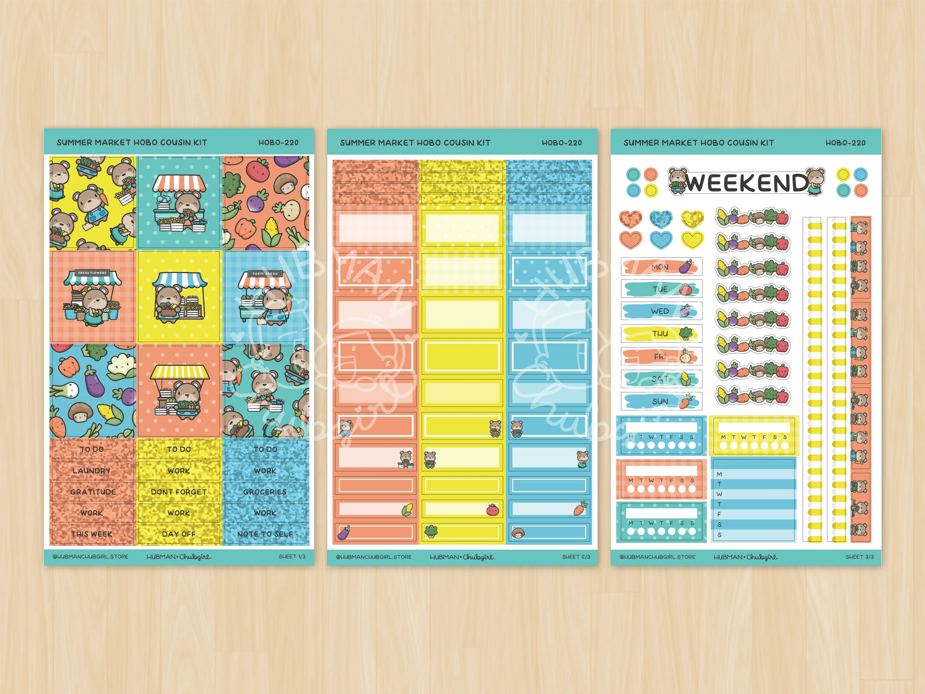 Summer Market Theme Hobonichi Cousin Weekly Kit (Set of 3) - Image 2