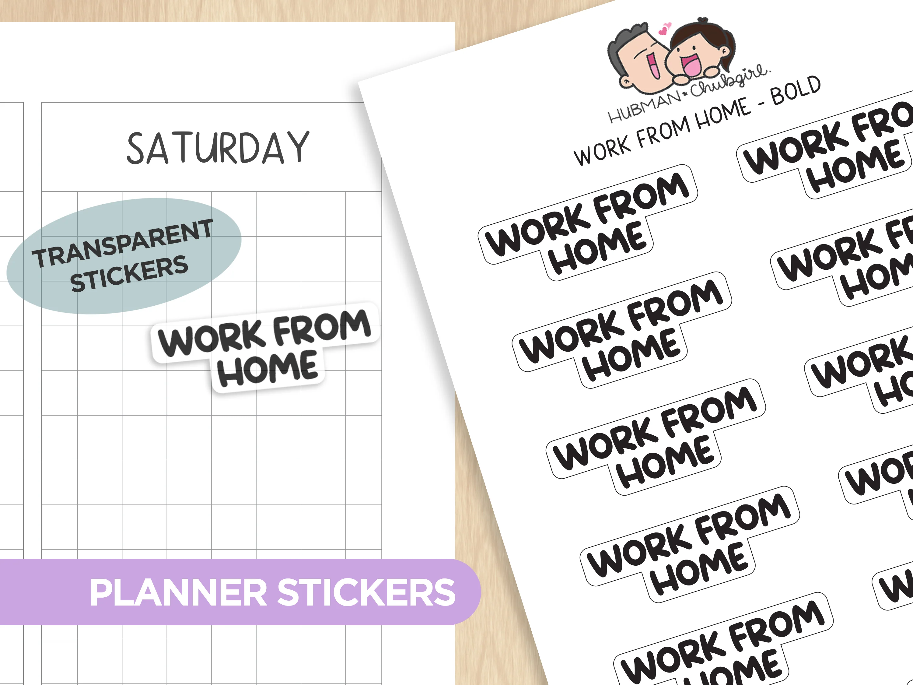 Text Planner Stickers Set (Bold Font) - Image 4