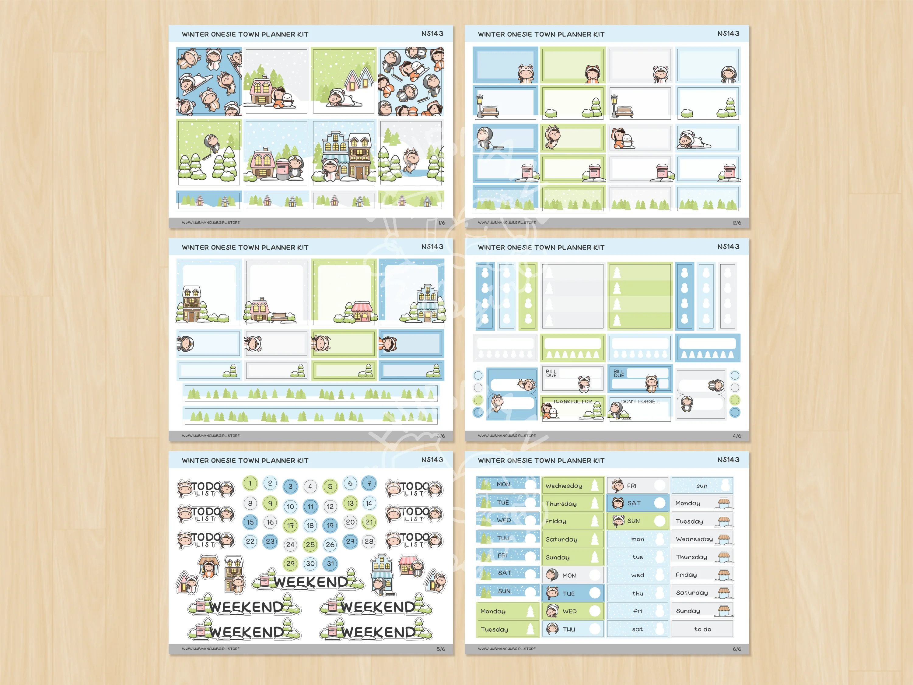 Winter Onesie Town Planner Kit (Set of 6) - Image 2
